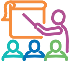 Icon representing Christian childcare leaders in weekday education programs, emphasizing leadership and nurturing roles.